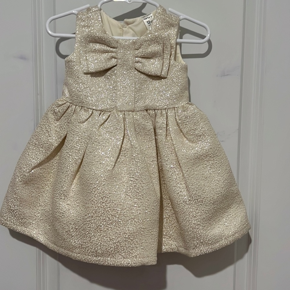 Cream and Silver Winter Christmas Dress